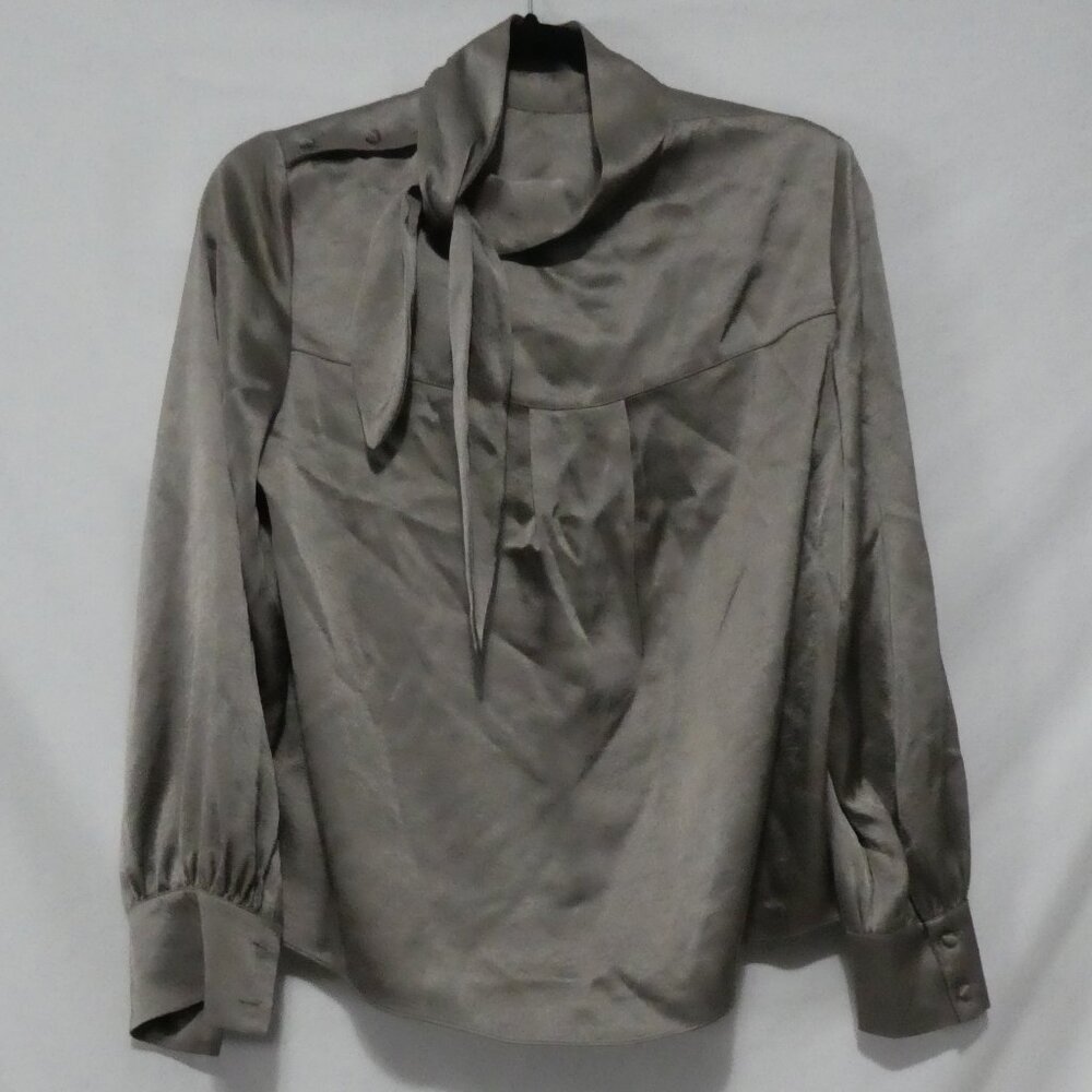 WILFRED | small | Elegant Tie-Neck Blouse | Buttoned Cuffs and Shoulder